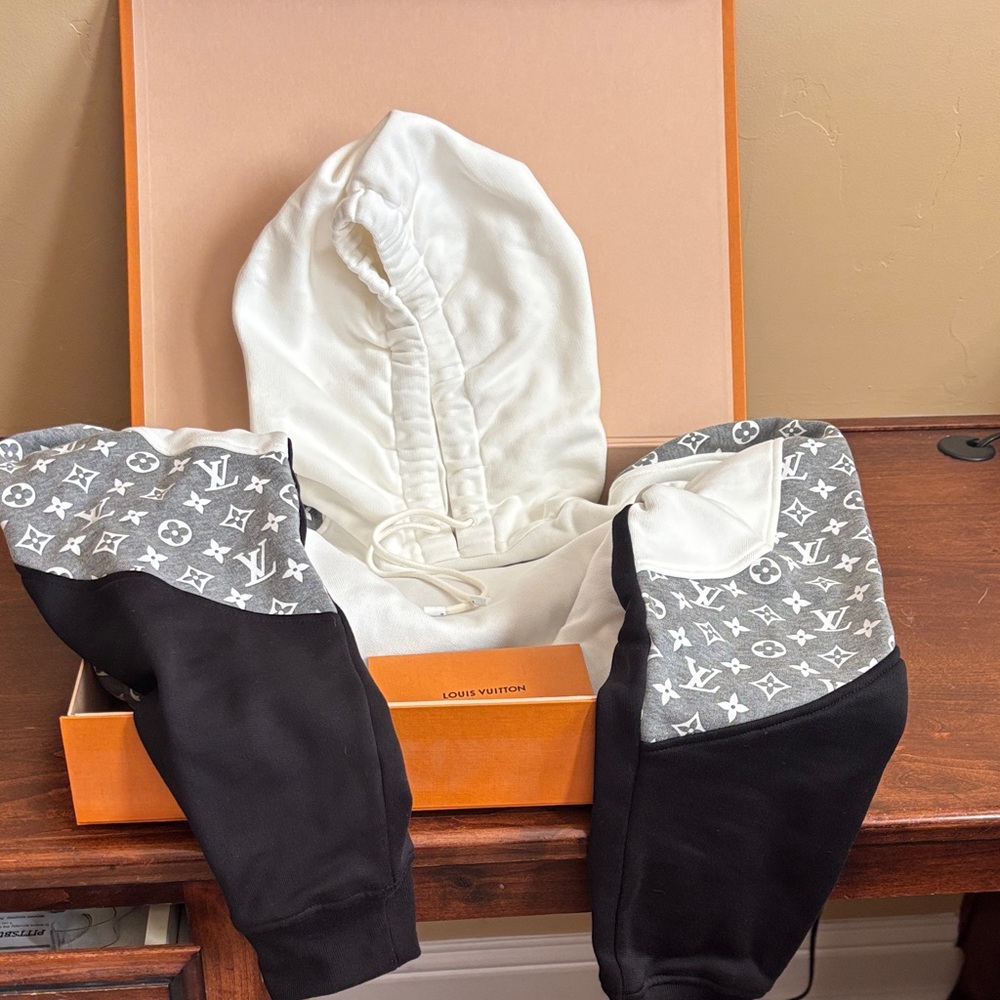 Louis Vuitton Black and White Monogram Hoodie